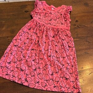 Tea Collection Pink Strawberry Kids Dress